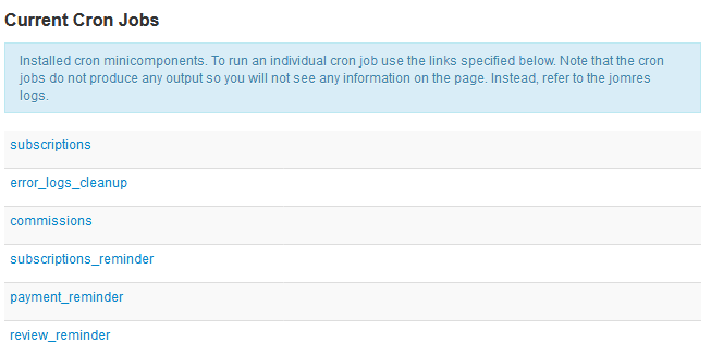 cron jobs list